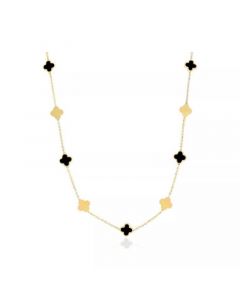 14K Yellow Gold Mini Clover Necklace