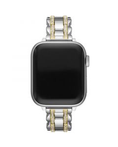 Pave Glitz Two-Hand Two-Tone Stainless Steel Bracelet Band for Apple Watch, 38mm, 40mm, 41mm