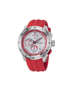 Men's Red Silicone Strap Watch 47.5mm