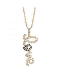 Nude Diamond (3/4 ct. t.w.) & Chocolate Diamond (1/5 ct. t.w.) LOVE Pendant Necklace in 14k Gold