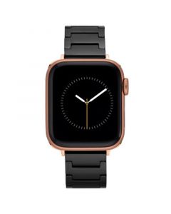 42/44/45mm Apple Watch Bracelet in Black Ceramic With Rose Gold Adaptors