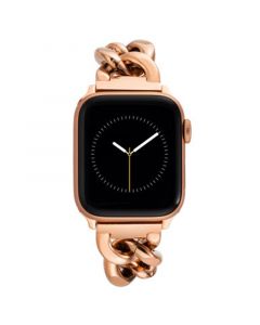 42/44/45mm Apple Watch Chain Bracelet in Rose Gold Stainless Steel With Rose Gold Adaptors