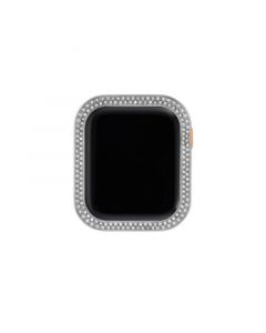 40mm Apple Watch Metal Protective Bumper in Silver With Crystal Accents