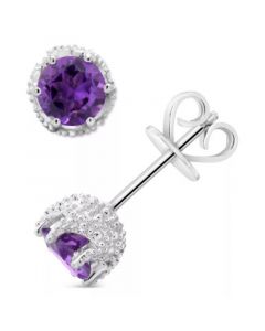 Rhodolite Garnet Stud Earrings (2 ct. t.w.) in Sterling Silver (Also in Amethyst, White Topaz, Citrine, Peridot, & Blue Topaz)