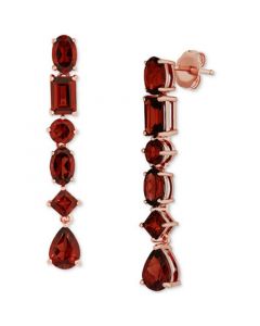 Garnet Multi-Cut Linear Drop Earrings (6-7/8 ct. t.w.) in 18k Rose Gold-Plated Sterling Silver