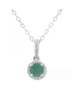 Sapphire (5/8 ct. t.w.) & Diamond Accent Solitaire 18" Pendant Necklace in Sterling Silver (Also in Emerald & Ruby)