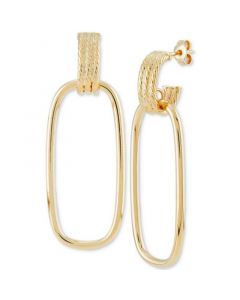 Polished Doorknocker Drop Earrings in 10k Gold