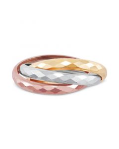 Interlocked Multiband Ring in 10k Tricolor Gold