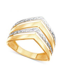 Chevron Multirow Statement Ring in 10k Gold