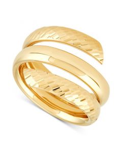 Textured & Polished Coiled Wrap Ring in 10k Gold