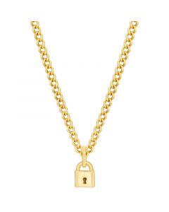 Padlock 18" Pendant Necklace in 14k Gold-Plated Sterling Silver