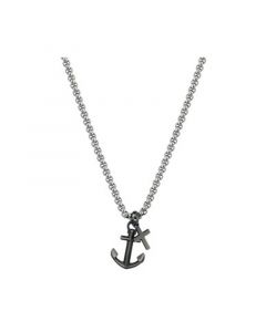 Men's Stainless Steel Anchor Cross Charm Pendant Necklace