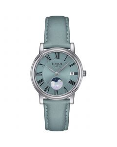 Women's Carson Premium Lady Moonphase Blue Leather Strap Watch 32mm