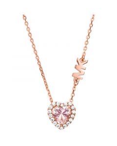 14k Rose Gold-Plated Sterling Silver Crystal Heart Halo Pendant Necklace, 16" + 2" extender