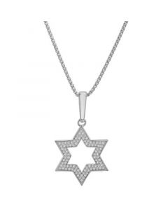 Men's Diamond Star of David 22" Pendant Necklace (1/2 ct. t.w.)