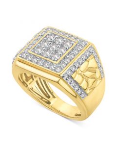 Men's Diamond Cluster Nugget Ring (1-1/2 ct. t.w.) in 10k Gold