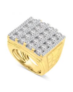 Men's Diamond Vertical Cluster Ring (7 ct. t.w.) in 10k Gold