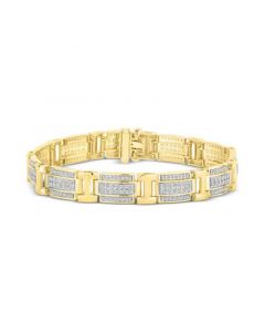 Men's Diamond Link Bracelet (3 ct. t.w.) in 10k Gold