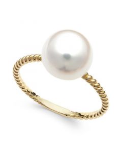 Cultured Freshwater Pearl Ring in 14k Gold (9mm)