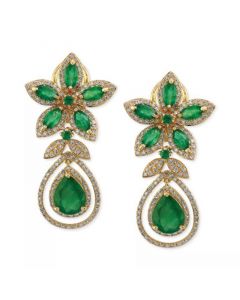 Brasilica by EFFY® Emerald (5-1/4 ct. t.w.) and Diamond (1-1/4 ct. t.w.) Teardrop Earrings in 14k Gold or 14k White Gold, Created for Macy's