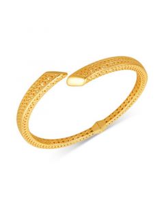 Polished Fancy Bypass Bangle Bracelet in 14k Gold