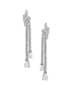 Cubic Zirconia Dangle Drop Earrings in Sterling Silver