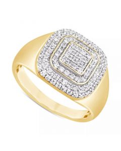 Men's Diamond Concentric Cluster Ring (1 ct. t.w.) in 10k Gold