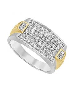 Men's Diamond Cluster Ring (1 ct. t.w.) in 10k Two-Tone Gold