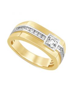 Men's Diamond Square Band (1/2 ct. t.w.) in 10k Two-Tone Gold