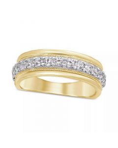 Men's Diamond Milgrain Bead Band (1 ct. t.w.) in 10k Gold