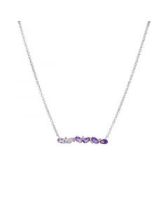 Amethyst (1-1/5 ct. t.w.) & White Topaz (1/20 ct. t.w.) Cluster Statement Necklace