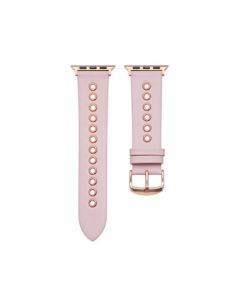 Morgan Pink Genuine Leather and Grommet Band for Apple Watch, 38mm-40mm