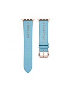 Skyler Teal Genuine Leather and Stud Band for Apple Watch, 38mm-40mm