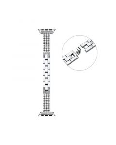 Mia Silver-tone Rhinestone Bracelet Band for Apple Watch, 38mm-40mm