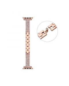 Mia Rose Gold Plated Rhinestone Bracelet Band for Apple Watch, 42mm-44mm