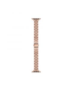 Rainey Skinny Rose Gold Plated Stainless Steel Alloy Link Band for Apple Watch, 42mm-44mm