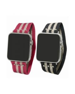 Women's Printed Elastic Silicone Strap Apple Watch Band 2 Piece, 38mm