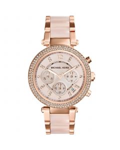 Women's Chronograph Parker Blush and Rose Gold-Tone Stainless Steel Bracelet Watch 39mm MK5896