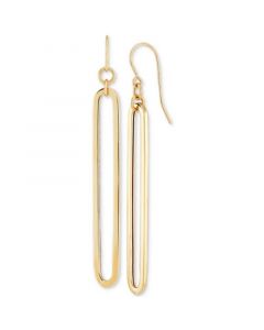 Polished Oblong Drop Earrings in 14k Gold