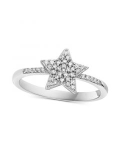 Diamond Pavé Star Ring (1/6 ct. t.w.) in Sterling Silver