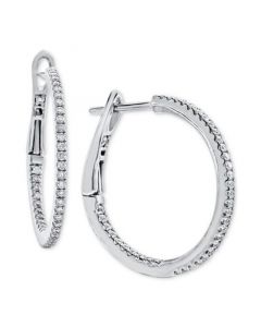 Diamond Inside Out Hoop Earrings (1/4 ct. t.w.) in 14k White Gold