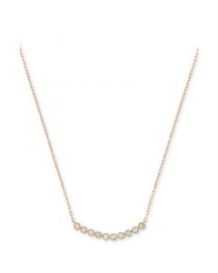 Diamond Bezel Curved Bar 18" Statement Necklace (1/4 ct. t.w.) in 14k Yellow Gold or 14k Rose Gold