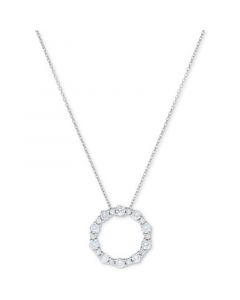 Diamond Circle 18" Pendant Necklace (1 ct. t.w.) in 14k White Gold