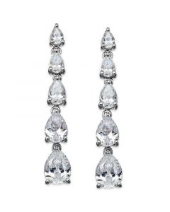 Cubic Zirconia Graduated Linear Earrings in Sterling Silver (8 ct. t.w.)