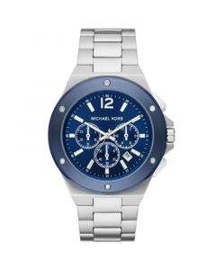 Men's Lennox Chronograph Silver-Tone Stainless Steel Bracelet Watch