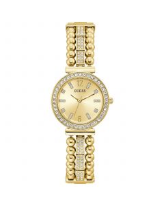 Women's Crystal Beaded Gold-Tone Stainless Steel Bracelet Watch 30mm