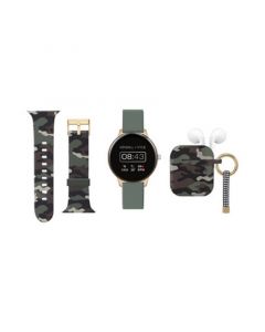 American Exchange Unisex Green Silicone Strap Smartwatch Set