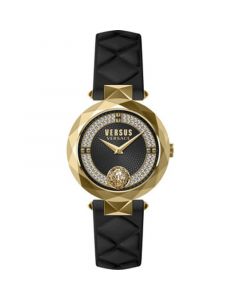 Versus by Versace Women's Covent Garden Black Leather Strap Watch 36mm