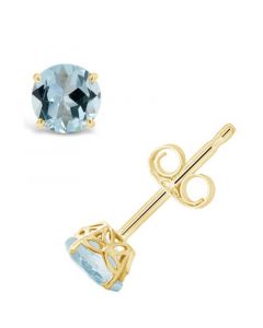 Aquamarine (3/4 ct. t.w.) Stud Earrings in 14K Yellow Gold