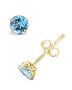 Blue Topaz (1-1/8 ct. t.w.) Stud Earrings in 14K Yellow Gold